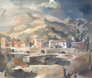 Hermann Knecht – Tessiner Dorf am See, 1927