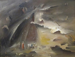 Hermann Knecht &ndash; Surreale Lanschaft mit Schnee